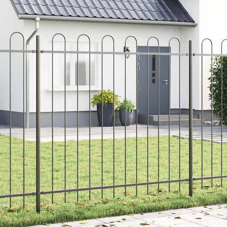 Vidaxl tuinhek boxtel 3 st 5,1 x 1,5 m poedercoating staal grijs