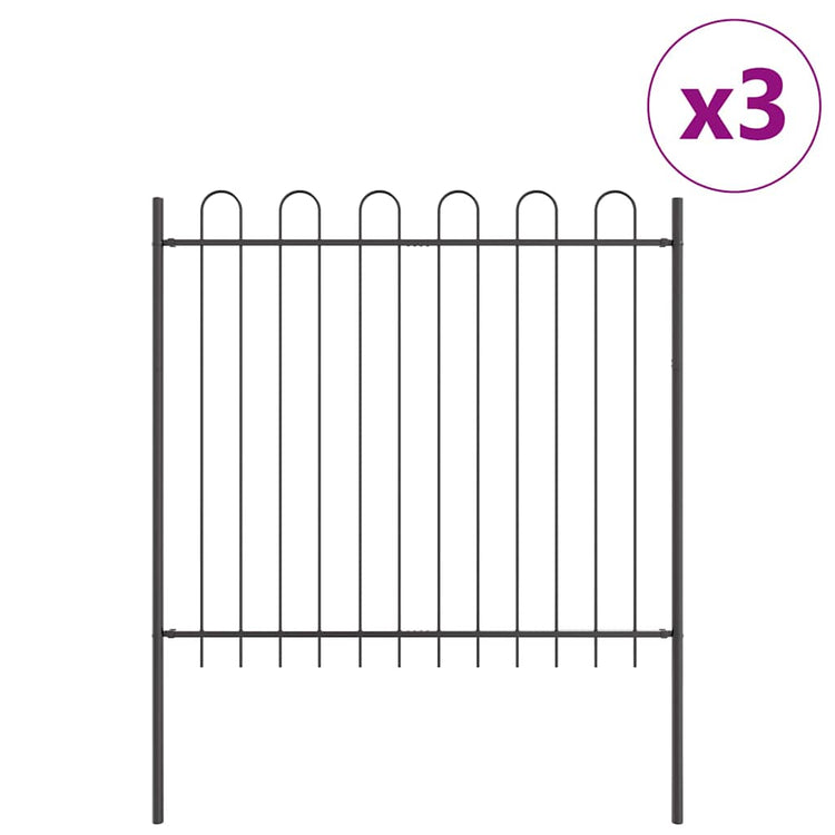 Vidaxl tuinhek boxtel 3 st 5,1 x 1,5 m poedercoating staal grijs