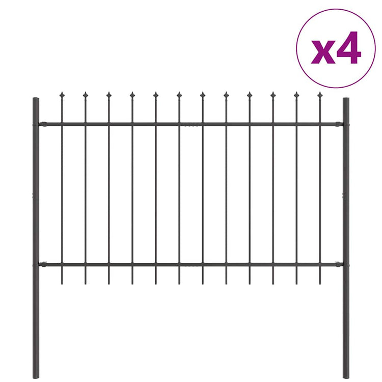 Vidaxl tuinhek woerden 4 st 6,8 x 0,8 m poedercoating staal grijs