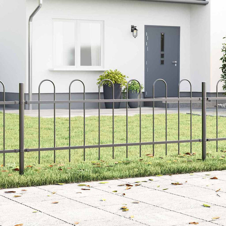 Vidaxl tuinhek boxtel 4 st 6,8 x 0,6 m poedercoating staal grijs
