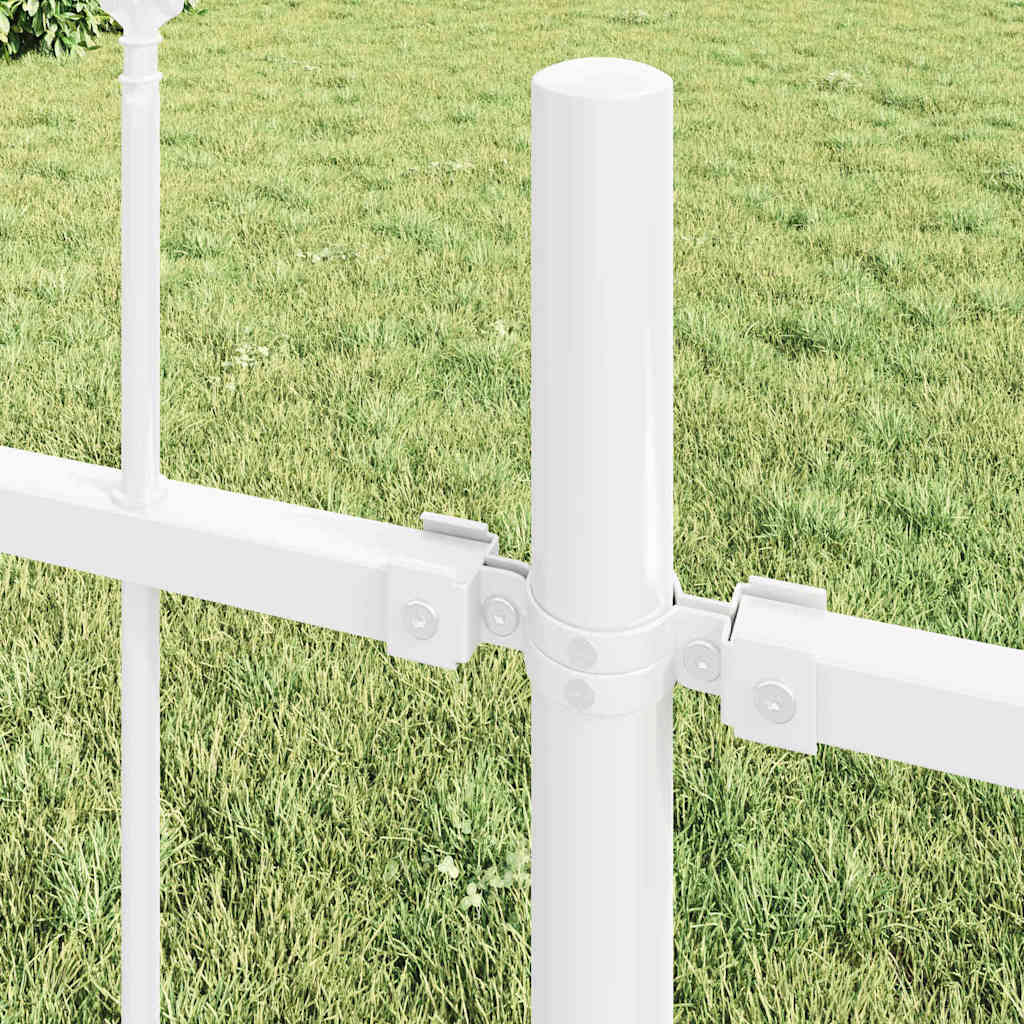 Vidaxl tuinhek 4 pcs wit 6,8 x 0,8 m poedercoating staal