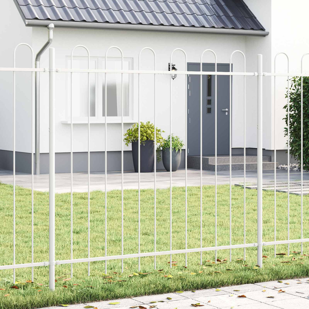 Vidaxl tuinhek 4 pcs wit 6,8 x 1 m poedercoating staal