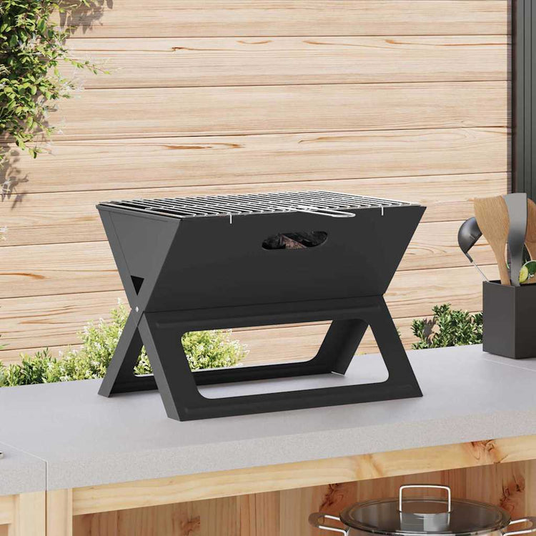 Vidaxl buiten grill 46 x 31 x 31 cm staal zwart