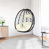 Vidaxl hangende ei-stoel poly rattan 91 x 54,5 x 107 cm crèmewit - afbeelding 3