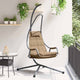 Vidaxl hangende ei-stoel staal 94 x 107 x 196,5 cm taupe
