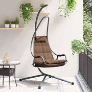 Vidaxl hangende ei-stoel staal 94 x 107 x 196,5 cm koffiebruin - afbeelding 1