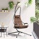 Vidaxl hangende ei-stoel staal 94 x 107 x 196,5 cm koffiebruin
