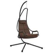 Vidaxl hangende ei-stoel staal 94 x 107 x 196,5 cm koffiebruin - afbeelding 2