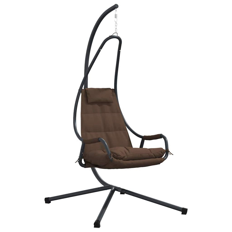 Vidaxl hangende ei-stoel staal 94 x 107 x 196,5 cm koffiebruin