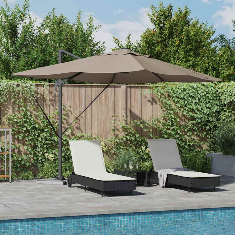 Vidaxl parasol 352 x 251 x 265 cm polyester en aluminium taupe