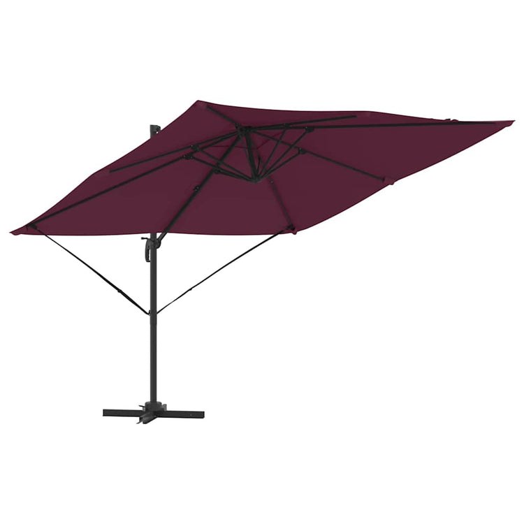 Vidaxl roma parasol rood 286 x 284 x 265 cm aluminium en polyester