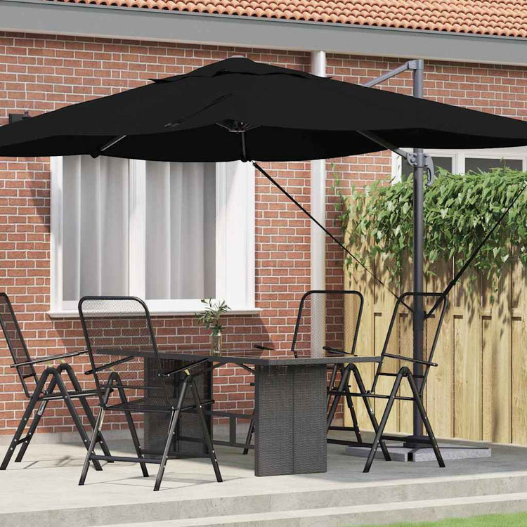 Vidaxl parasol 351 x 250 x 260 cm polyester en aluminium zwart