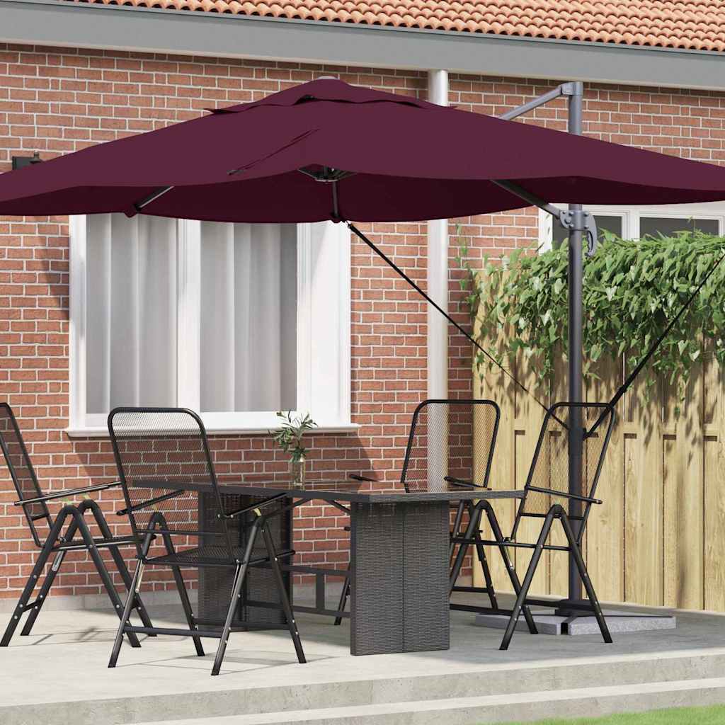 Vidaxl parasol 351 x 250 x 260 cm polyester en aluminium bordeaux rood