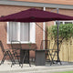 Vidaxl parasol 351 x 250 x 260 cm polyester en aluminium bordeaux rood