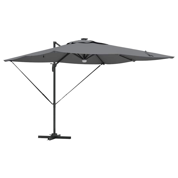 Vidaxl roma parasol met led-striplichten antraciet 286 x 284 x 270 cm