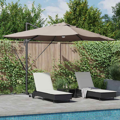 Vidaxl parasol 351 x 250 x 253 cm polyester en aluminium taupe