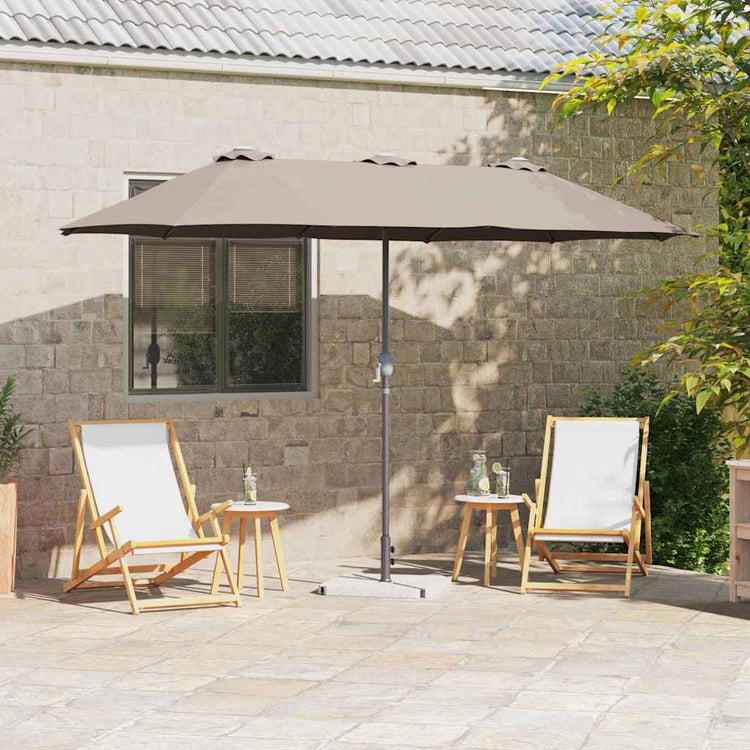 Vidaxl tuinparasol 370 x 197 x 239 cm polyester en aluminium taupe
