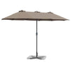 Vidaxl tuinparasol taupe 370 x 197 x 239 cm polyester en aluminium