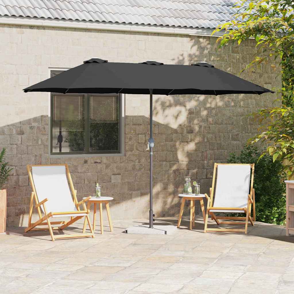 Vidaxl tuinparasol 370 x 197 x 239 cm polyester en aluminium zwart