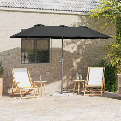 Vidaxl tuinparasol 370 x 197 x 239 cm polyester en aluminium zwart