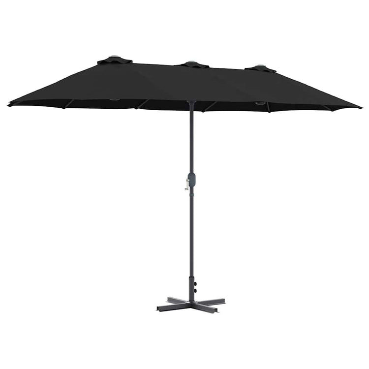 Vidaxl tuinparasol 370 x 197 x 239 cm polyester en aluminium zwart