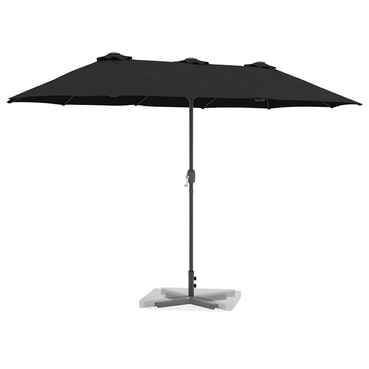 Vidaxl tuinparasol 370 x 197 x 239 cm polyester en aluminium zwart