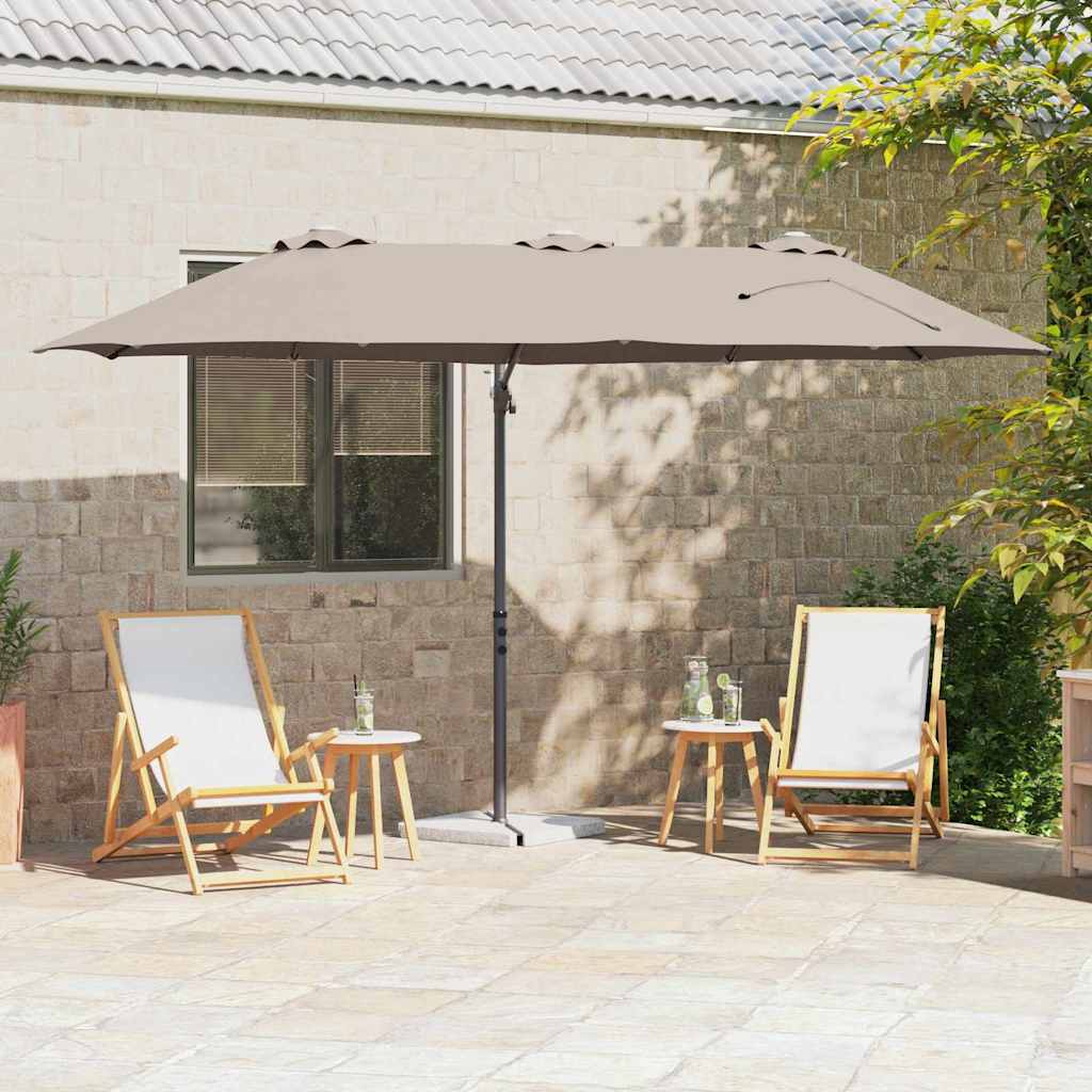 Vidaxl parasol taupe 372 x 198 x 243 cm polyester en aluminium