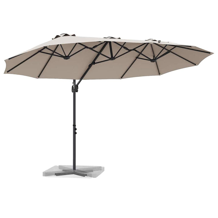 Vidaxl parasol taupe 372 x 198 x 243 cm polyester en aluminium