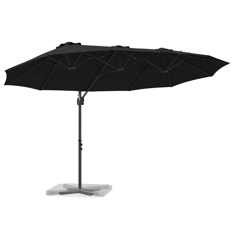 Vidaxl parasol zwart 372 x 198 x 243 cm polyester en aluminium
