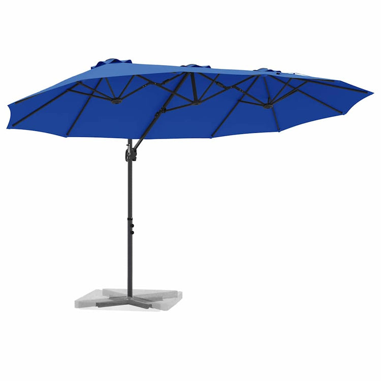 Vidaxl parasol 372 x 198 x 243 cm polyester en aluminium azuurblauw
