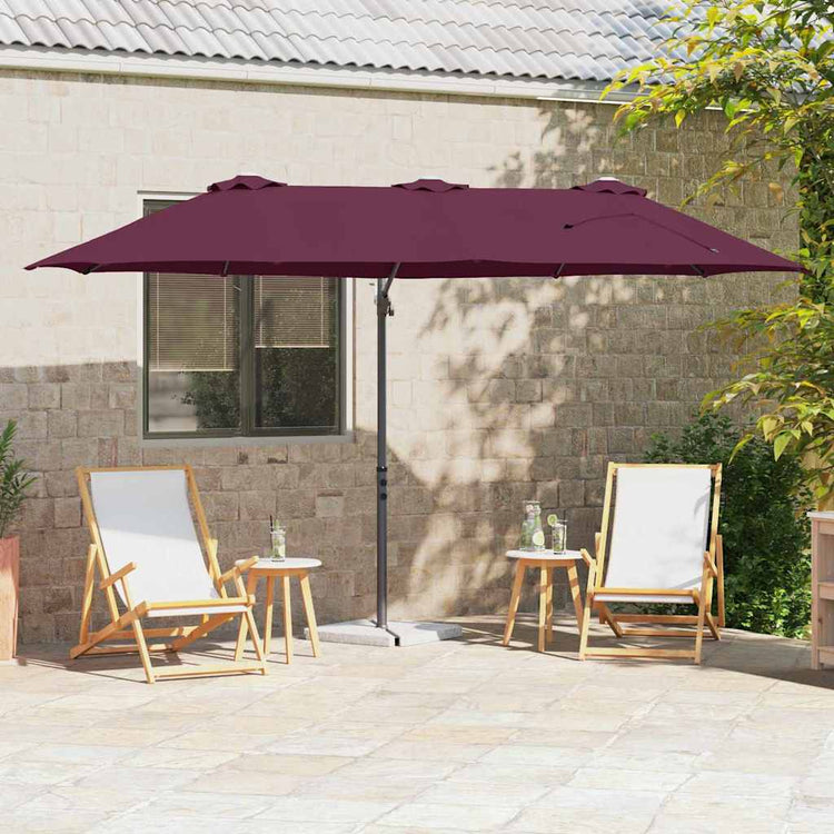 Vidaxl parasol bordeaux rood 372 x 198 x 243 cm polyester en aluminium