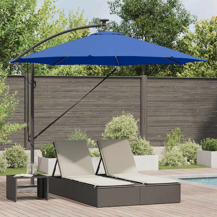 Vidaxl parasol 294 x 294 x 248 cm polyester en aluminium azuurblauw