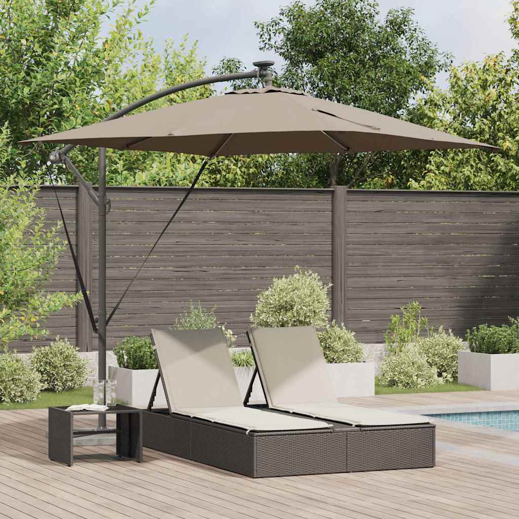 Vidaxl parasol 249 x 249 x 250 cm polyester en aluminium taupe