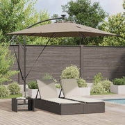Vidaxl parasol 249 x 249 x 250 cm polyester en aluminium taupe - afbeelding 1