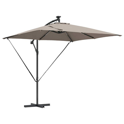 Vidaxl cantilever banana parasol taupe 249 x 249 x 250 cm