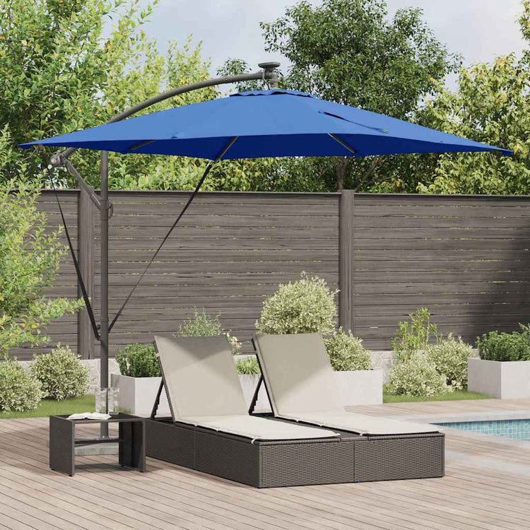 Vidaxl parasol 249 x 249 x 250 cm polyester en aluminium azuurblauw