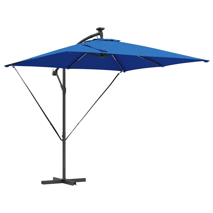 Vidaxl parasol 249 x 249 x 250 cm polyester en aluminium azuurblauw