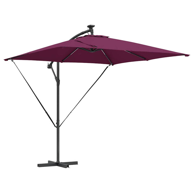 Vidaxl parasol bordeaux rood 249 x 249 x 250 cm polyester en aluminium