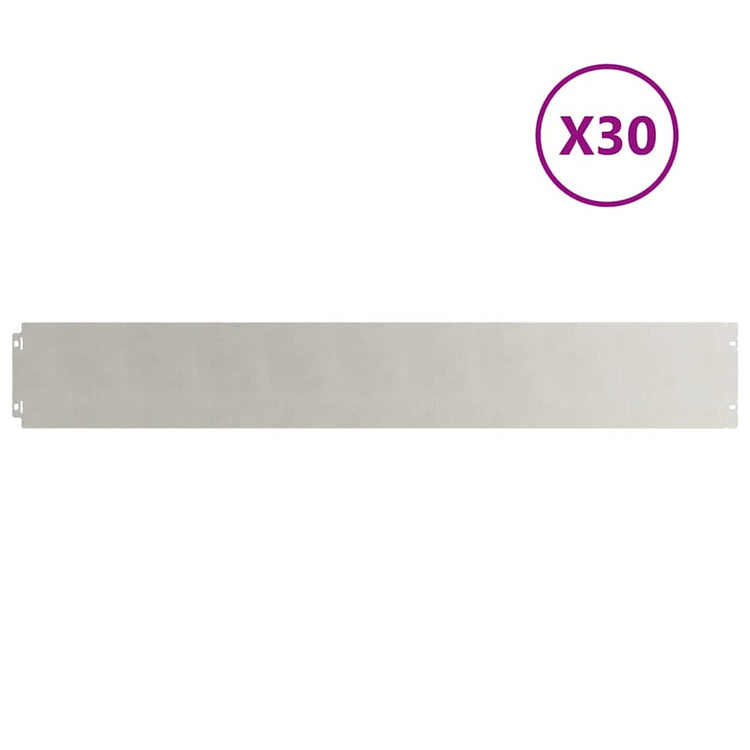 Vidaxl gazonrand 30 st 15 x 103 cm roestvrij staal zilver