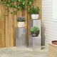 Vidaxl plantenstandaard 3 pcs zilver roestvrij staal