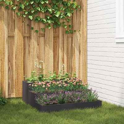 Vidaxl plantenbak zwart 90 x 90 x 35 cm koudgewalst staal