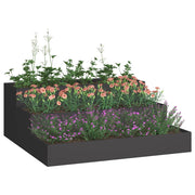 Vidaxl plantenbak zwart 90 x 90 x 35 cm koudgewalst staal - afbeelding 3