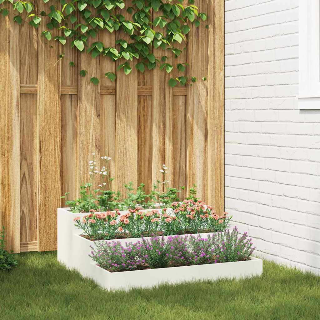 Vidaxl plantenbak wit 90 x 90 x 35 cm koudgewalst staal