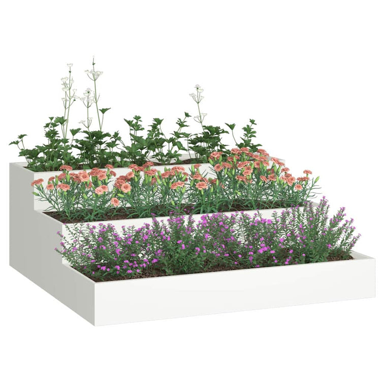 Vidaxl plantenbak wit 90 x 90 x 35 cm koudgewalst staal