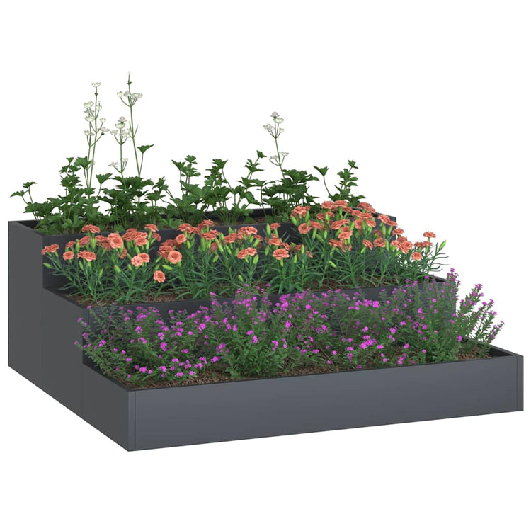 Vidaxl plantenbak antraciet 90 x 90 x 35 cm koudgewalst staal