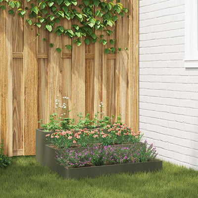 Vidaxl plantenbak olijf groen 90 x 90 x 35 cm koudgewalst staal