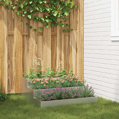 Vidaxl plantenbak zilver 90 x 90 x 35 cm gegalvaniseerd staal