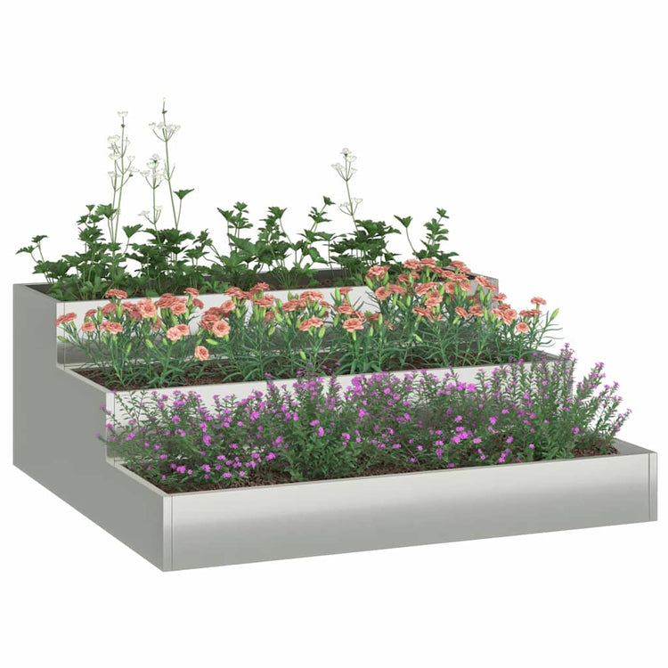 Vidaxl plantenbak zilver 90 x 90 x 35 cm gegalvaniseerd staal