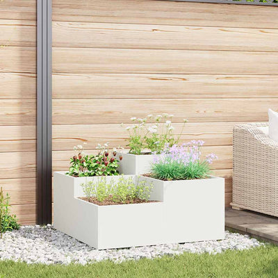Vidaxl plantenbak wit 80 x 80 x 48 cm staal