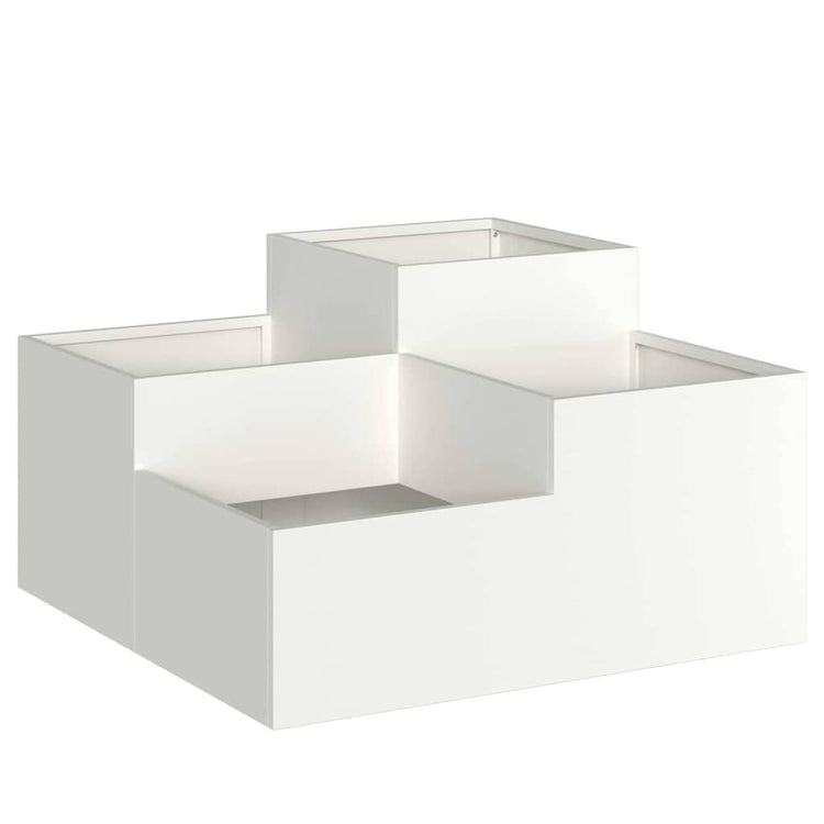 Vidaxl tuin bloempot wit 80 x 80 x 48 cm staal